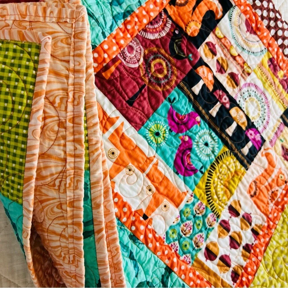 New Vibrant Modern Patchwork Quilt – 51” x 51” 🌟